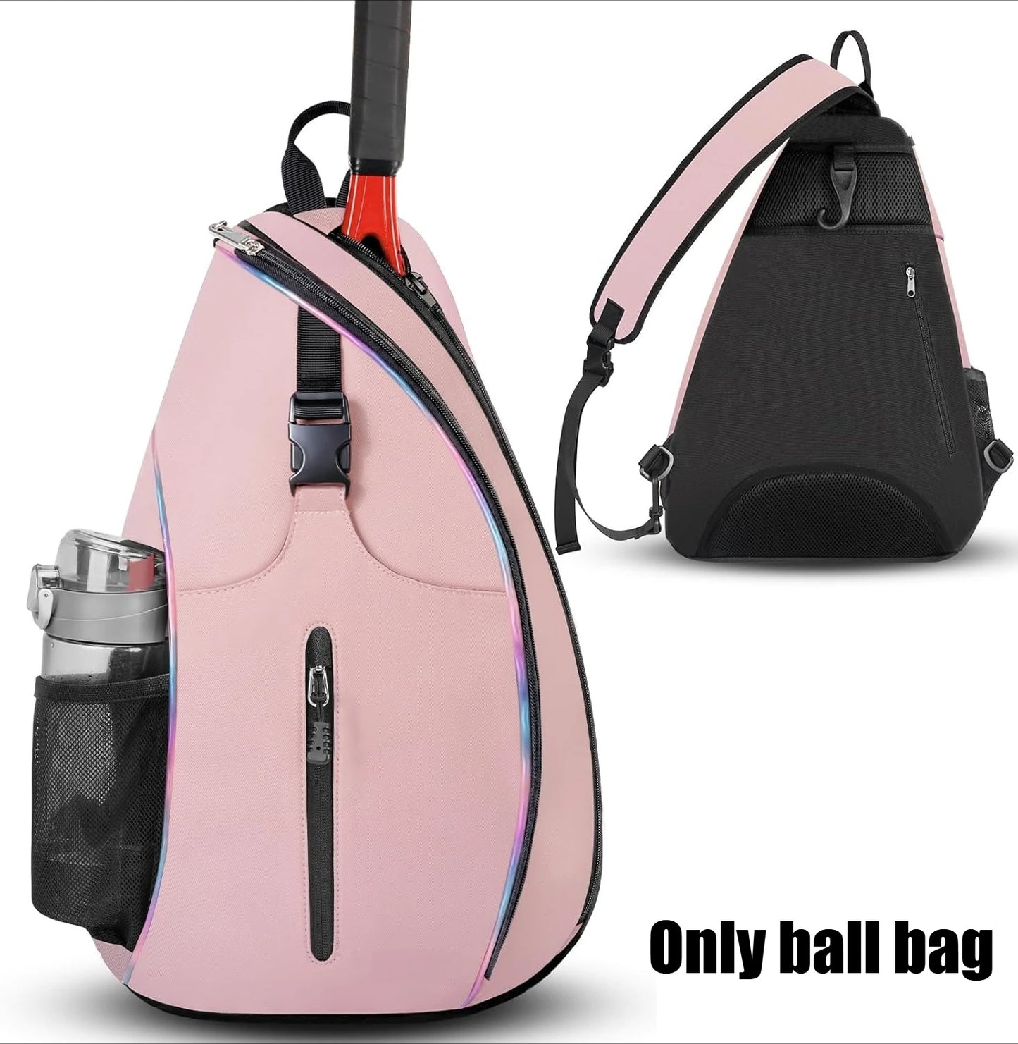 Unisex Water‑Resistant Tennis & Pickleball Sling Bag - Crossbody Racket Bag for Tennis