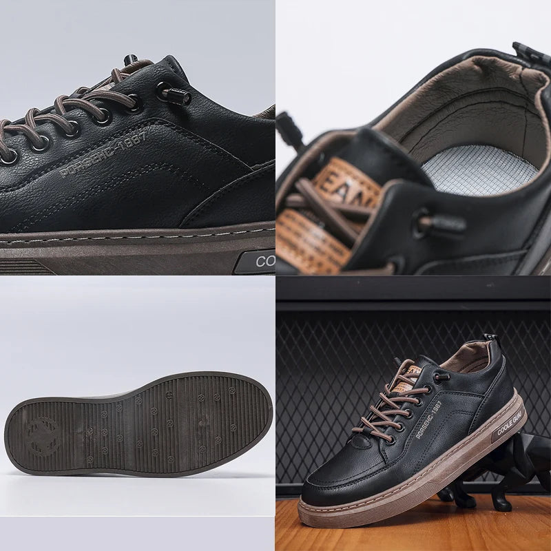 Lightweight Driving Leather Men's Outdoor Sneakers