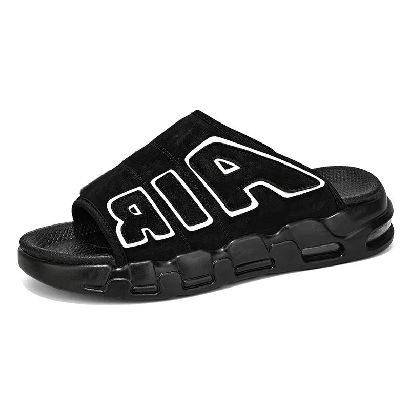 Platform Slides Cool Black Slide Cartoon Pattern Slippers