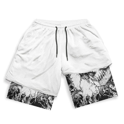 Berserk Print 2-in-1 Gym Shorts for Men