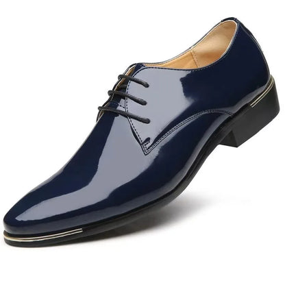Chaussures habillées italiennes Oxford en cuir verni pour hommes