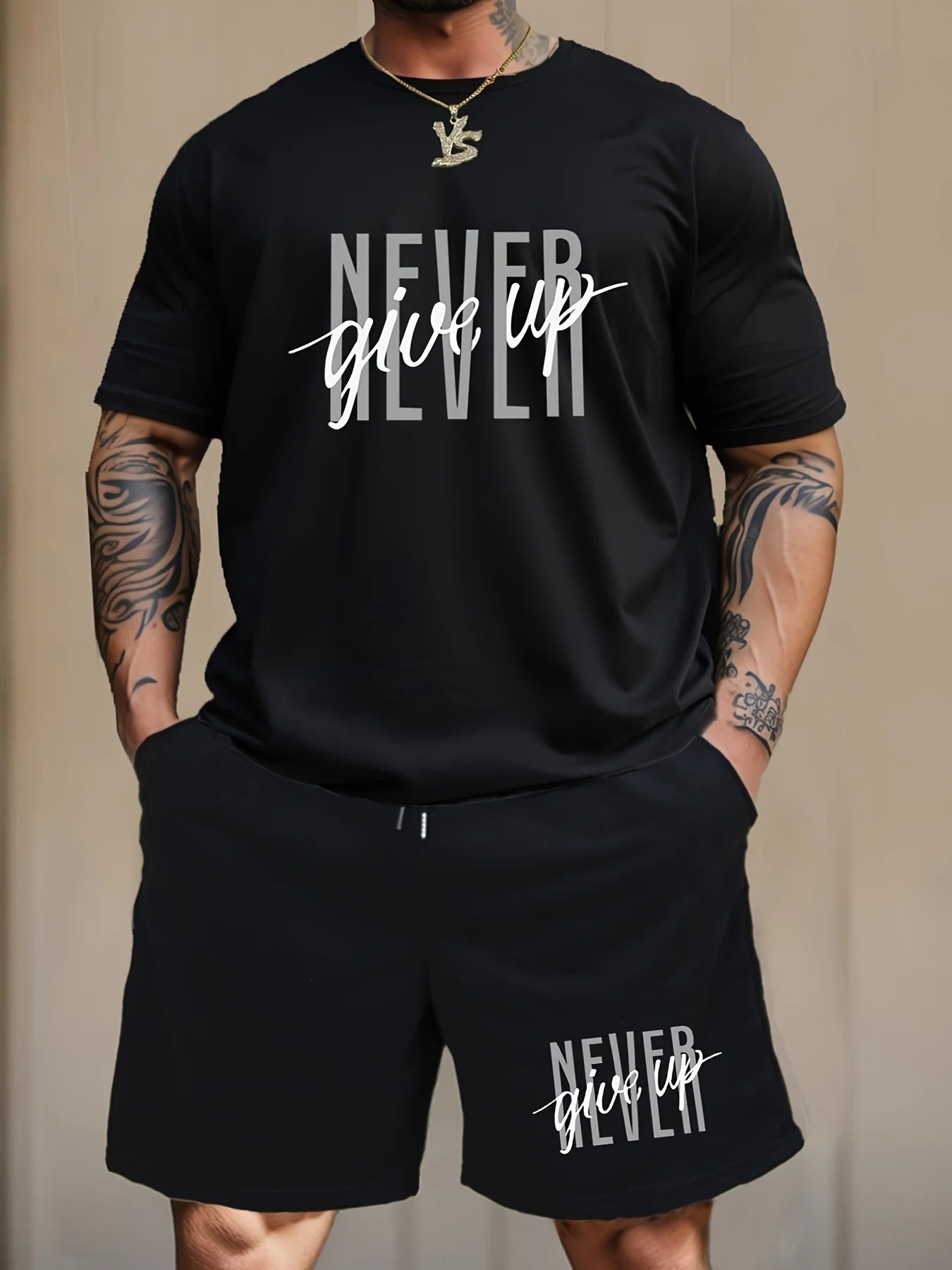 Kurzarm-T-Shirt + Shorts-Set für Herren