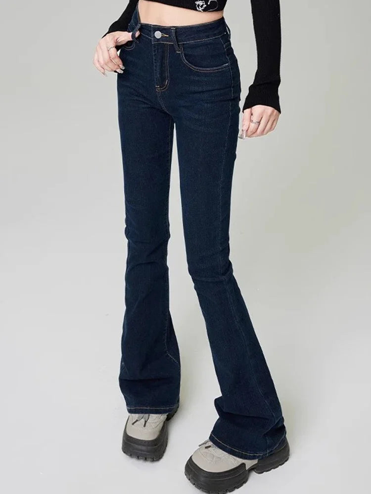 Jean slim évasé en denim High Street pour femme