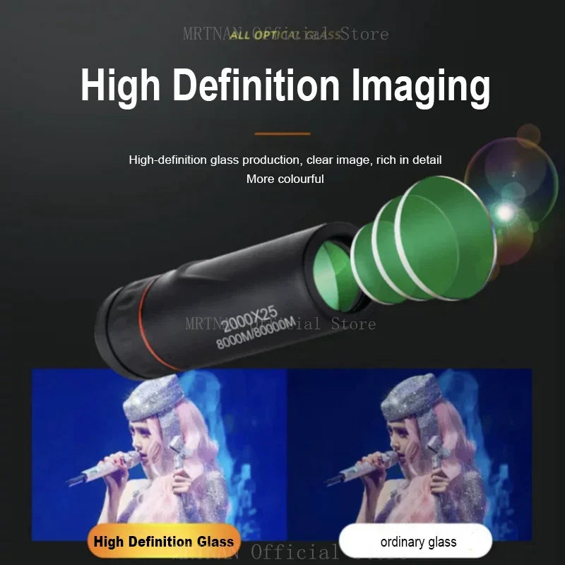 Mini tragbares 2000x25 HD Monokular-Teleskop - Handy-Teleskop