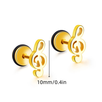 Boucles d'oreilles gothiques punk en acier inoxydable pour hommes et femmes – Petit squelette à géométrie rocheuse avec zircon