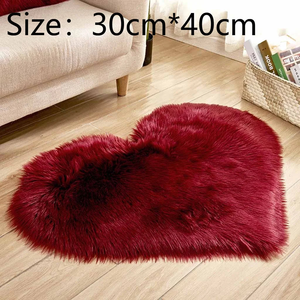 Heart Shaped Anti-Slip Faux Fur Rugs