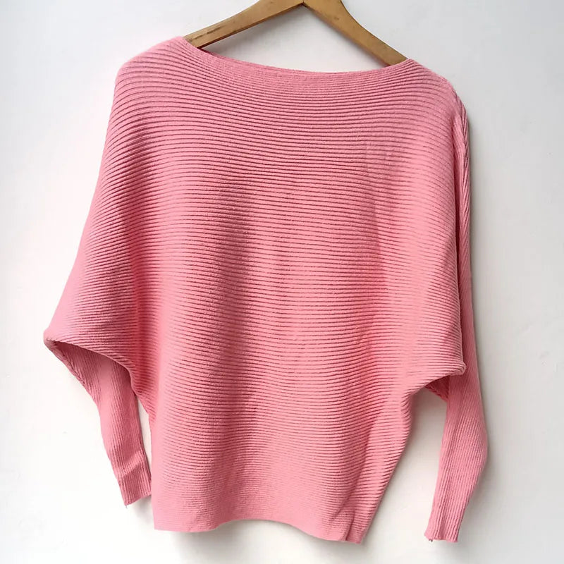 Gestreifter Damen-Strickpullover – Locker geschnittener, lässiger Langarm-Winterpullover