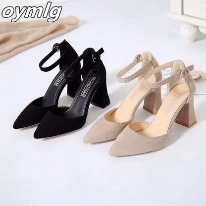 Spring Summer Shallow Mouth Ladies Pointed Sandals - High Heels