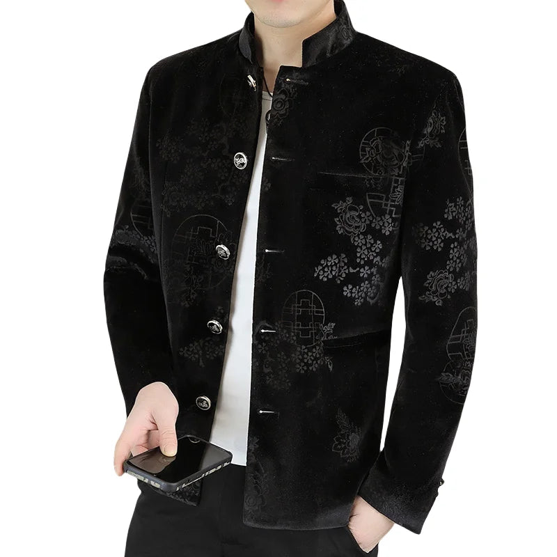 Blazer décontracté en soie glacée printemps-été - Coupe slim