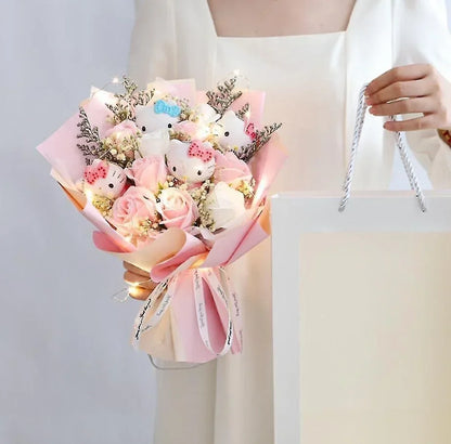 Hello Kitty Blumenstrauß-Puppe – Entzückendes Sanrio-Geschenk