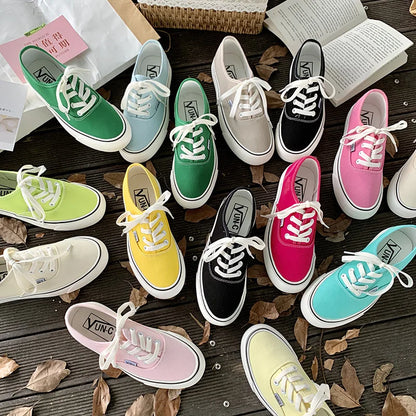 Frühling Candy Color Classic Plateau Canvas Schuhe Damen Sneakers