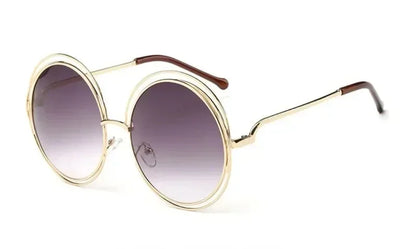 Women's Metal Frame Oversized Mirror Sunglasses