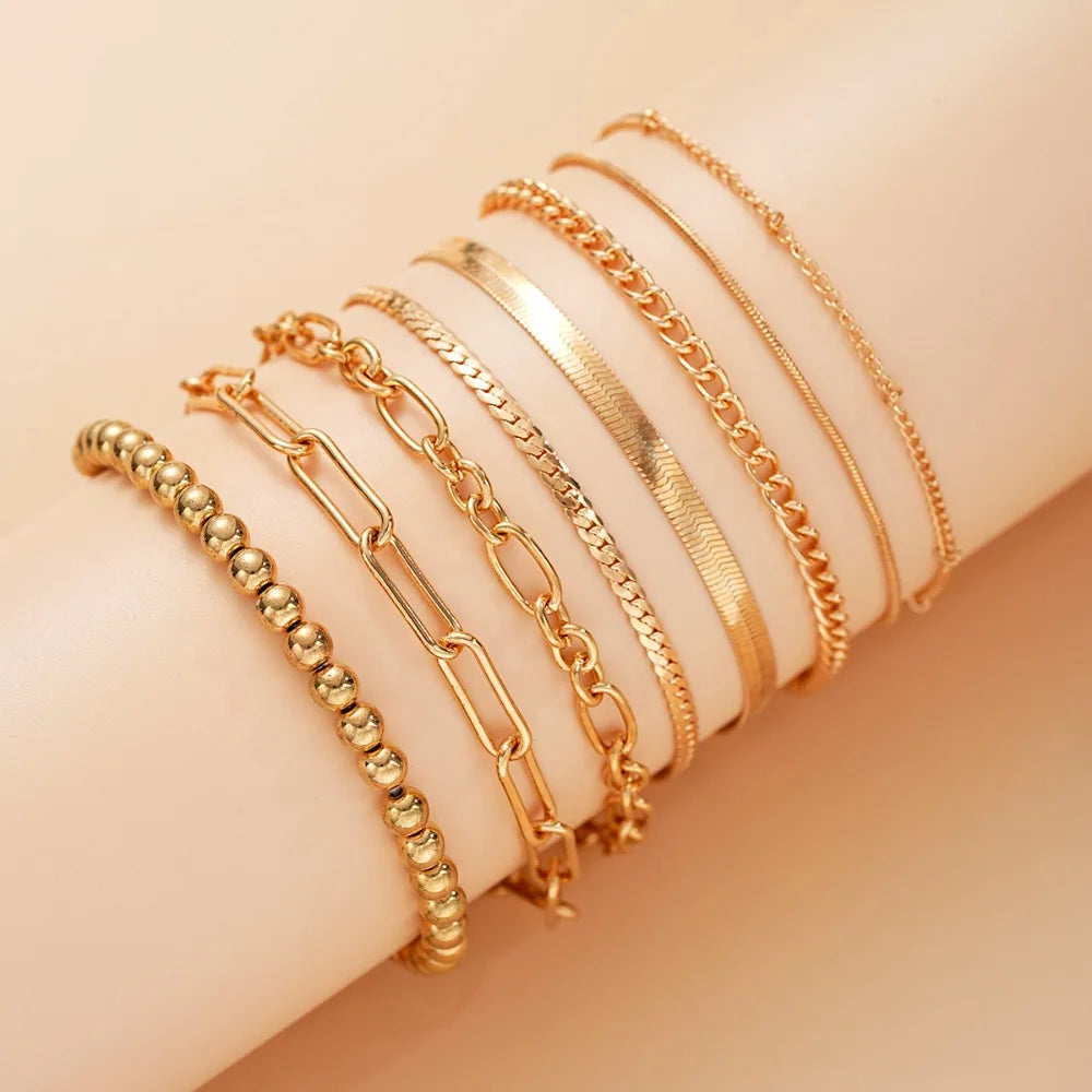 Ensemble de bracelets à chaîne cubaine punk pour femmes