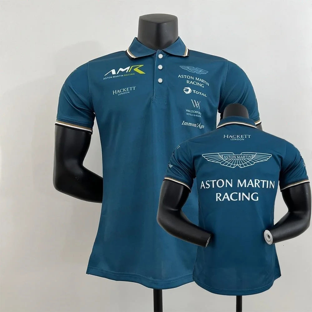 Men's Racing Team Training Button Polo Shirt