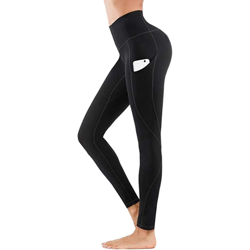 Elastic High-Waist Yoga Pants for Women's