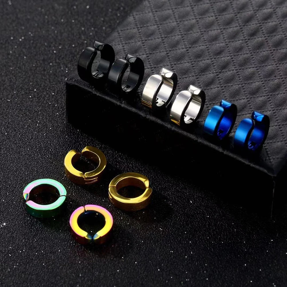 Punk Non-Piercing Clip-On Titanium Steel Magnetic Stud Earrings