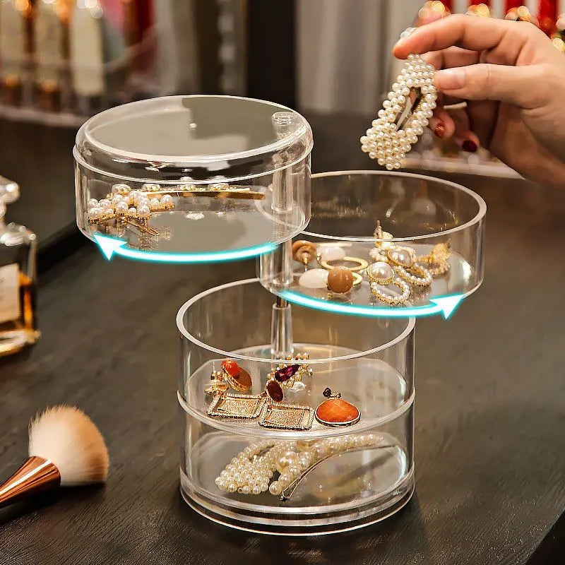360 Degree Rotating Transparent Jewelry Box