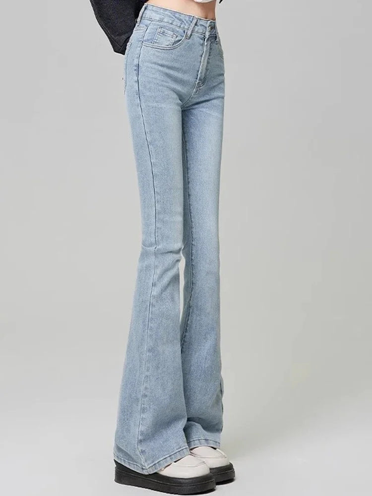 Jean slim évasé en denim High Street pour femme