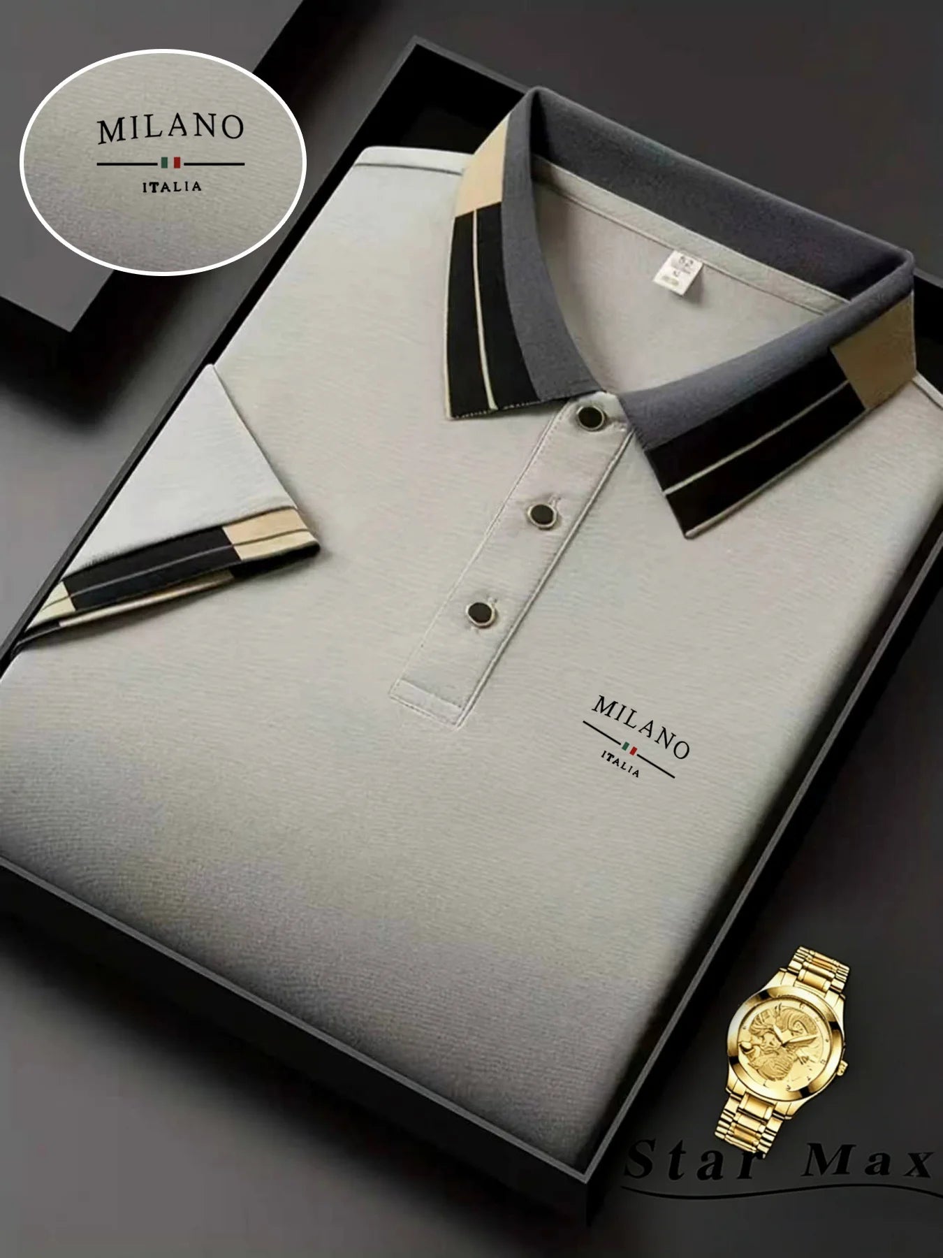 Men's Horse Embroidery Milan Style Summer Polo Shirt