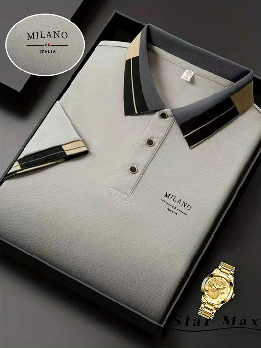 Men's Horse Embroidery Milan Style Summer Polo Shirt
