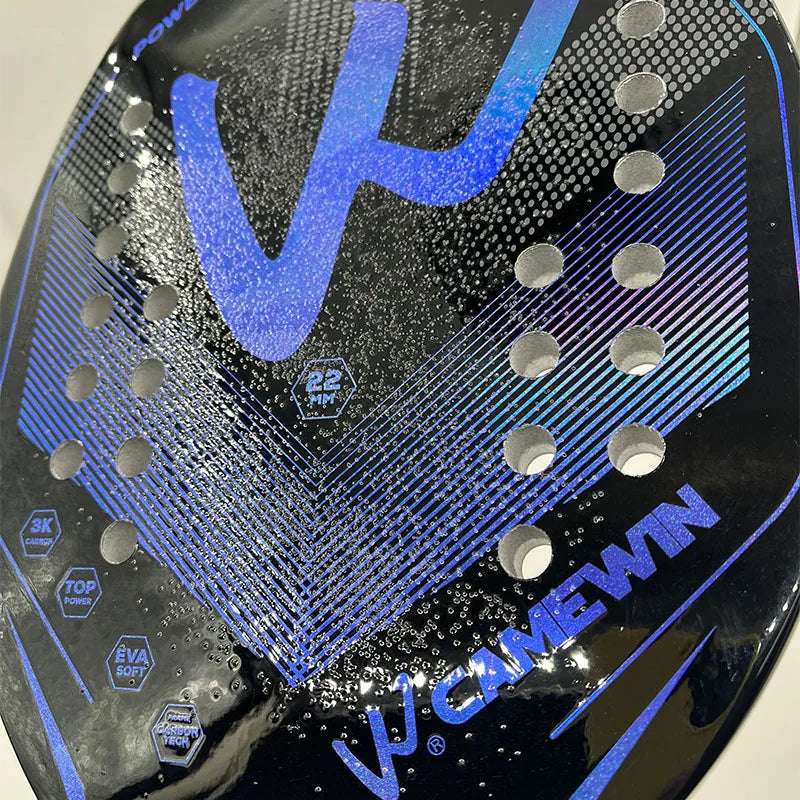 Raquette de tennis de plage holographique 3K avec cadre entièrement en fibre de carbone