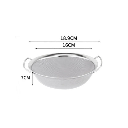 Flour Sieve Double Handle Stainless Steel Colander