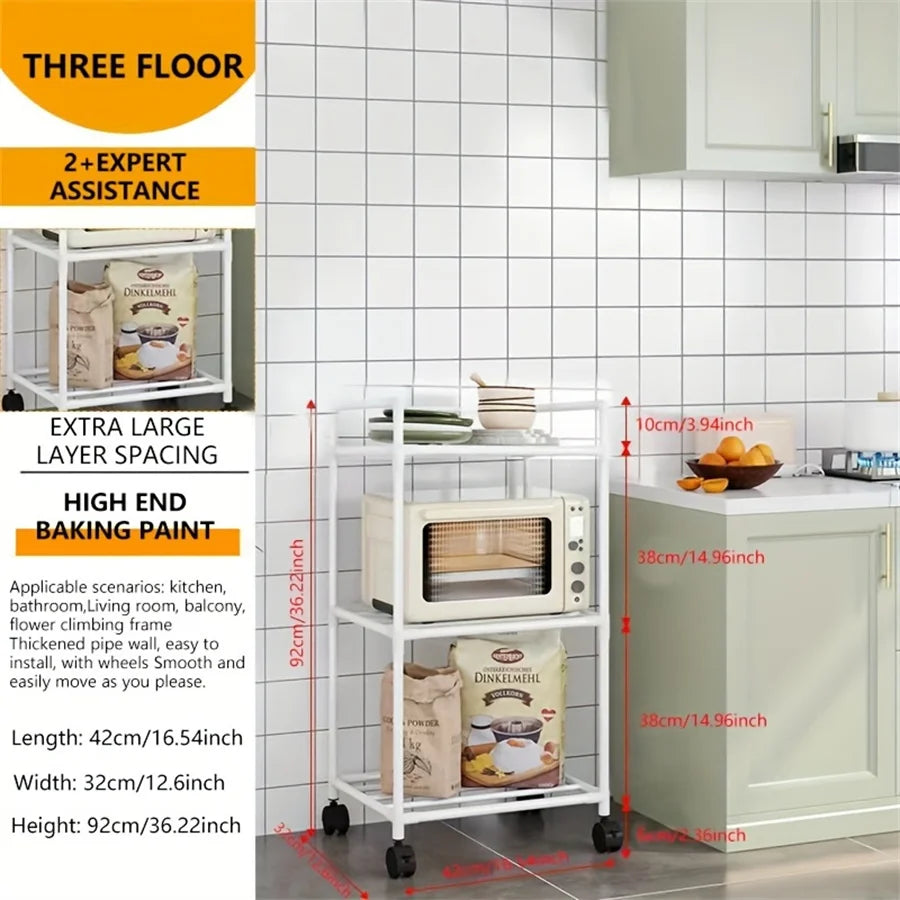 Multi Layer Kitchen Microwave Storage Rack
