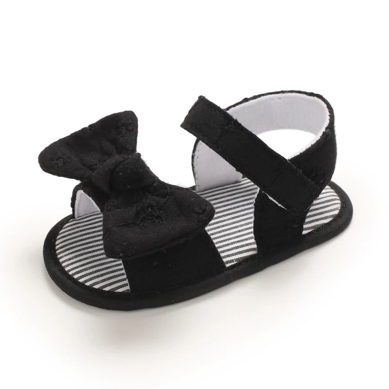 Baby Mädchen Sandalen mit Schleife, atmungsaktiv, flach, Prinzessin, weiche Sohle