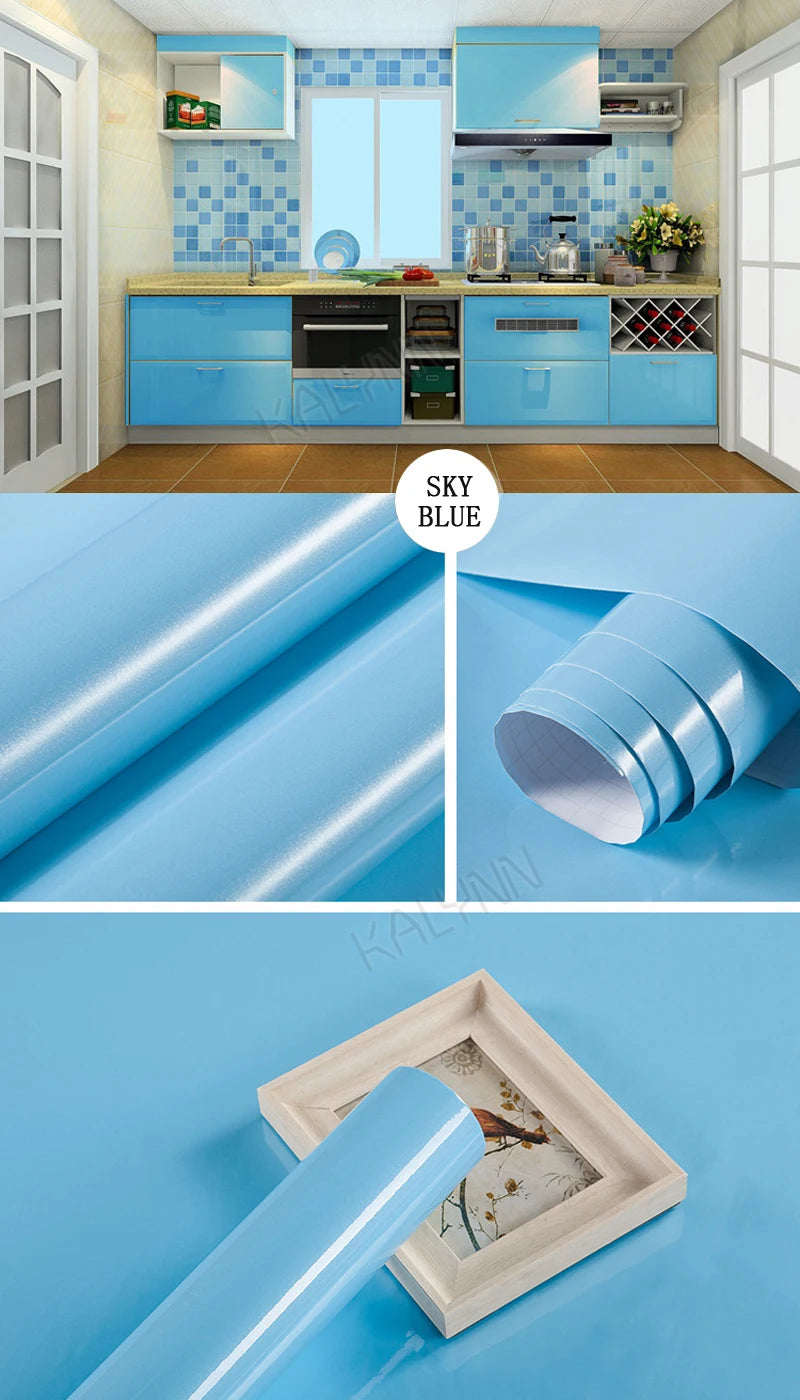 Decorative Wall Paper Furniture Renovation Stickers Kitchen Cabinet Waterproof Wallpaper.