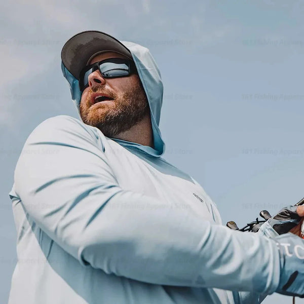 Men's Lightweight Fishing UV Protection Hoodie Shirt