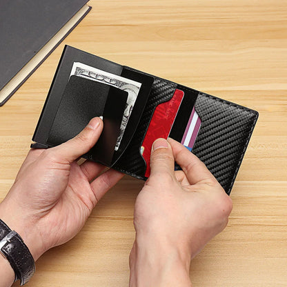 Sleek RFID Carbon Fiber Aluminum Wallet