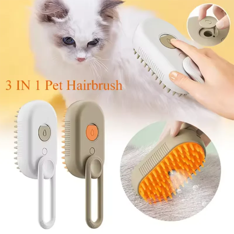 Electric Steamy Spray - 3 in 1 Pet Hair Grooming Brush