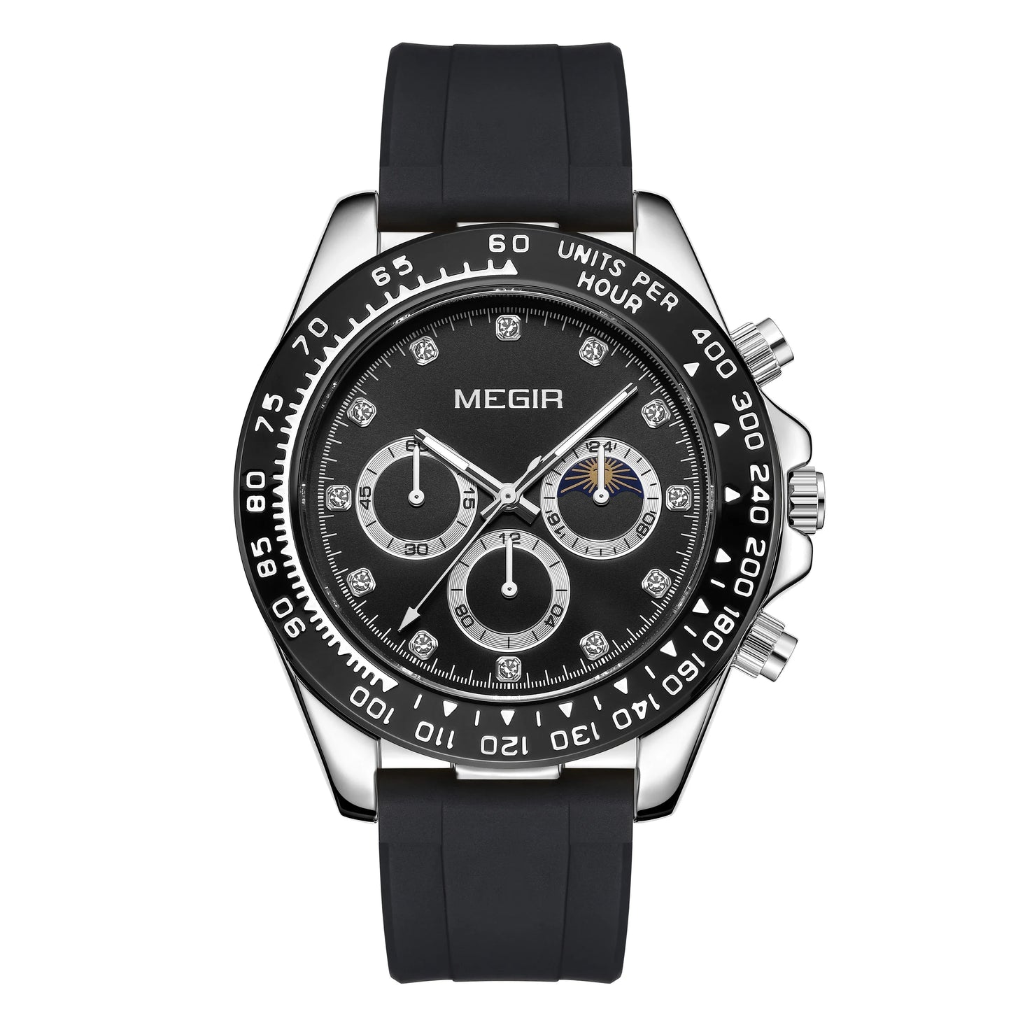 Herren-Quarzuhr aus Edelstahl – Wasserdichte Outdoor-Sportarmbanduhr mit Leuchtzifferblatt