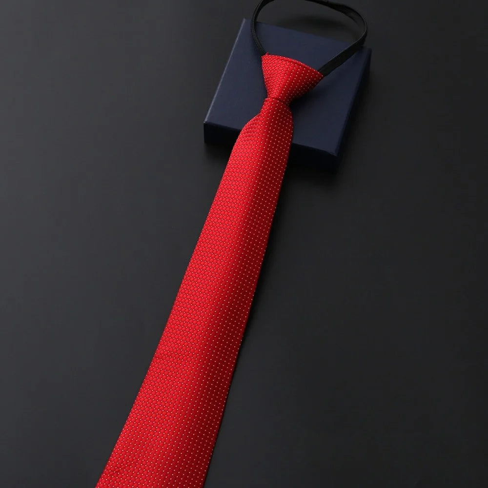 8 cm lange, vorgebundene, gestreifte Krawatte mit Reißverschluss