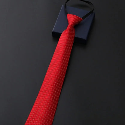 8 cm lange, vorgebundene, gestreifte Krawatte mit Reißverschluss