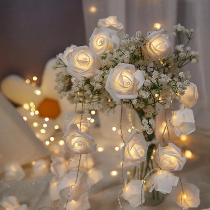 10LED Valentinstag Rose String Lichter - Blume Girlande Fairy Light romantische Valentinstag Geschenk