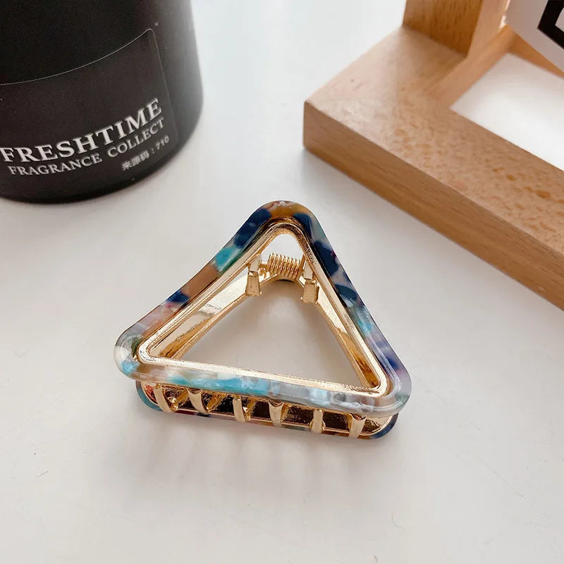 Geometric Acetate Alloy Metal Hair Claw Clip