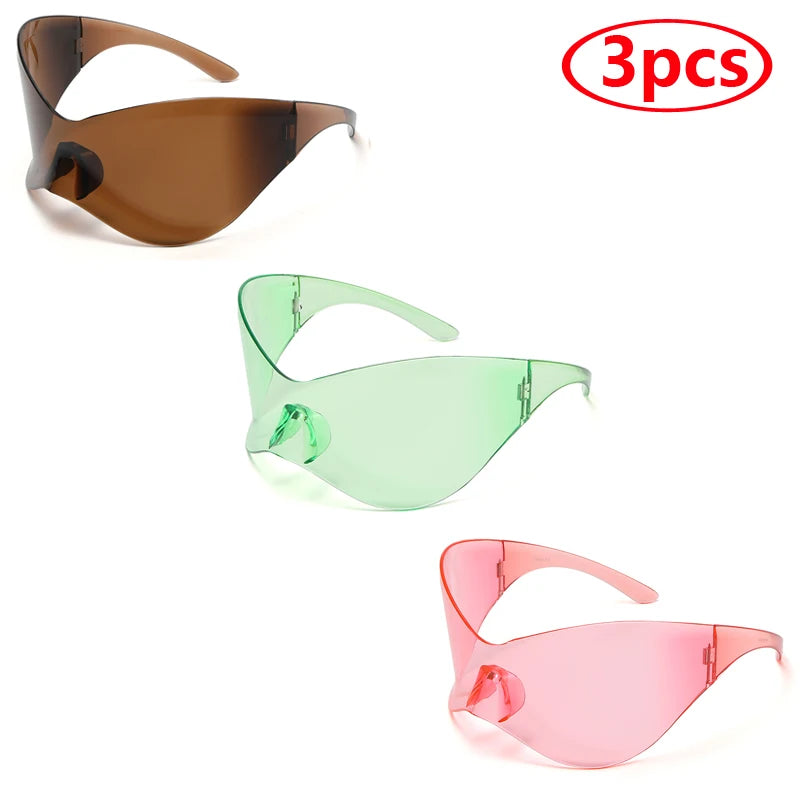 Unisex Sports Oversized Y2K Rimless Sunglasses