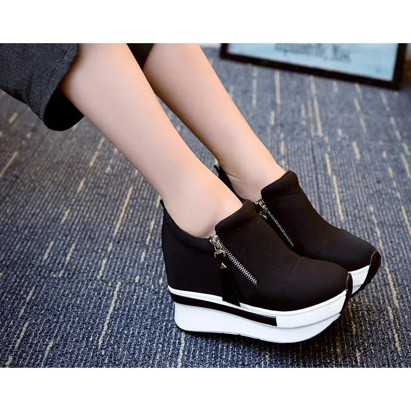 Women's Comfortable Hidden Heel Platform Wedge Sneakers