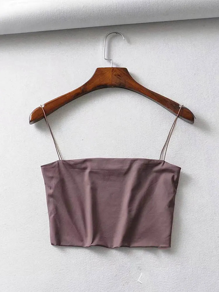 Women's Crop Top Sexy Elastic Cotton Camis sleeveless Short Tank Top Bar