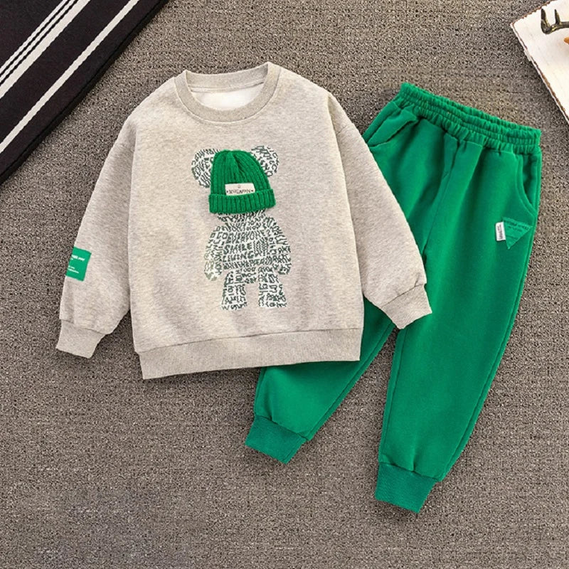 Spring 2PCS Hooded Kids Outfit