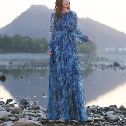 Chiffon-Boho-Sommerkleid für Damen