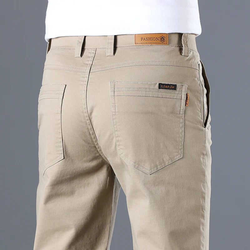 Men's Stretch Cotton Straight Cargo Formal Pants
