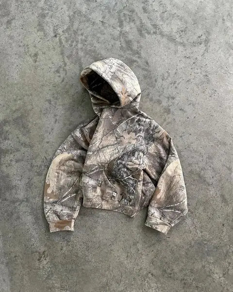 Übergroßer Camouflage-Hoodie – High Street &amp; Y2K