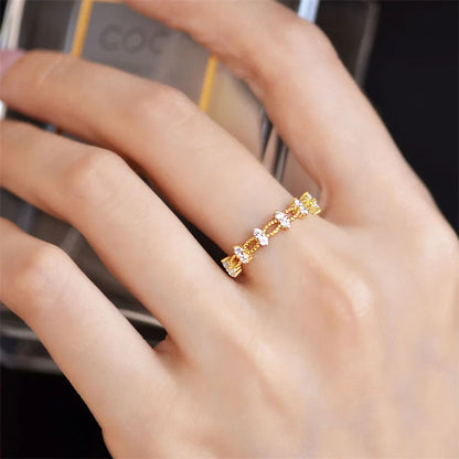 Adjustable Zircon Heart Rings for Women