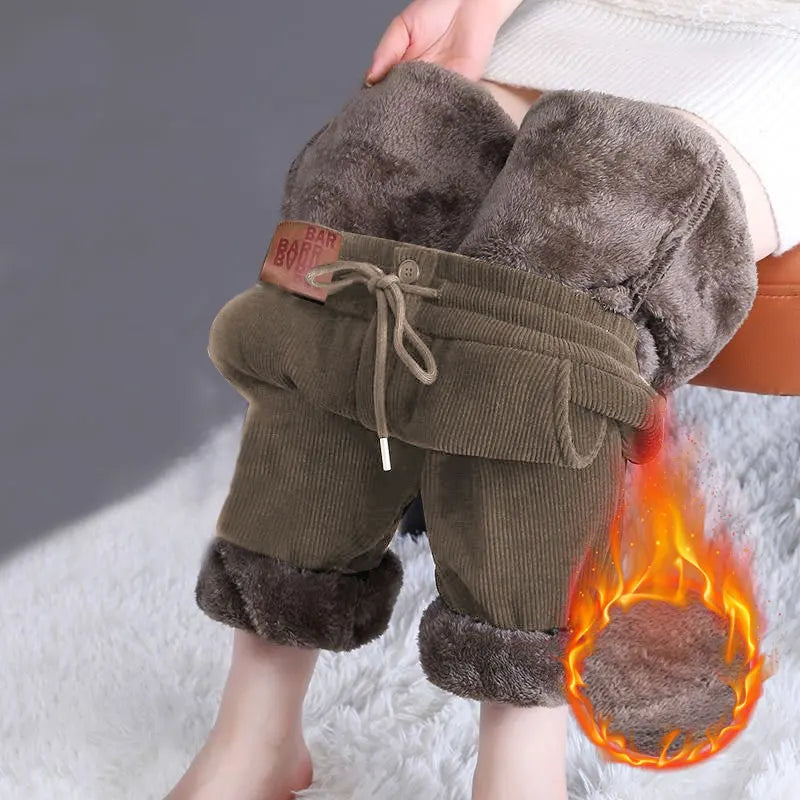 Cozy Plus Size Lamb Fleece Winter Pants
