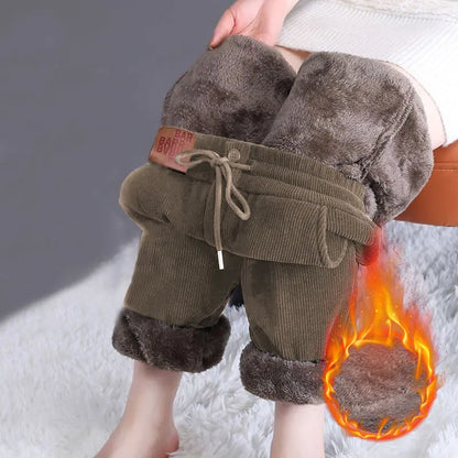 Cozy Plus Size Lamb Fleece Winter Pants