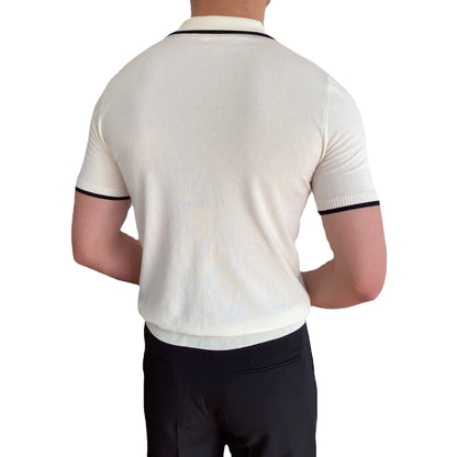 Slim-Fit Elbow-Sleeved Polo Shirt
