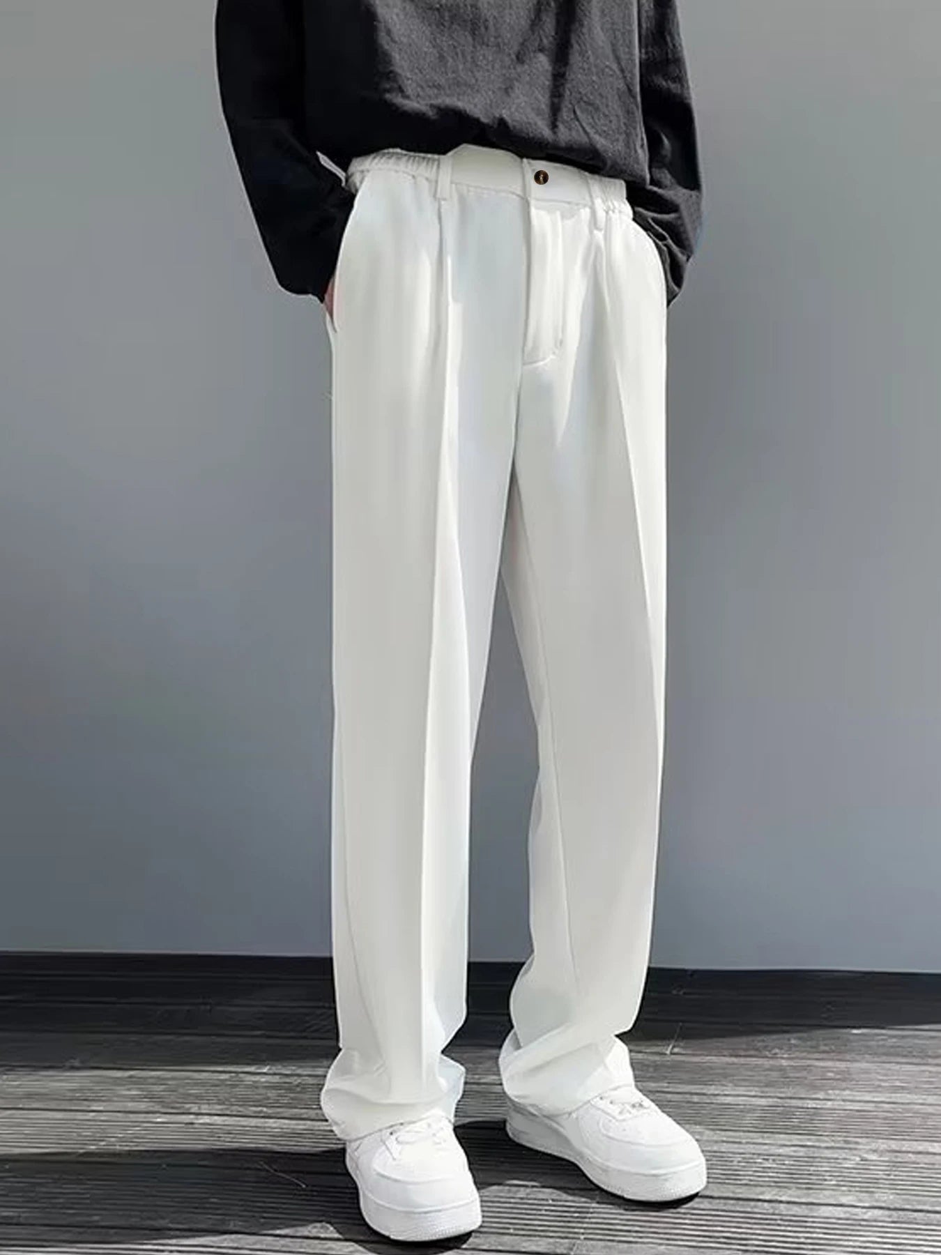 Korean Trendy Slim Fit Drape Pants
