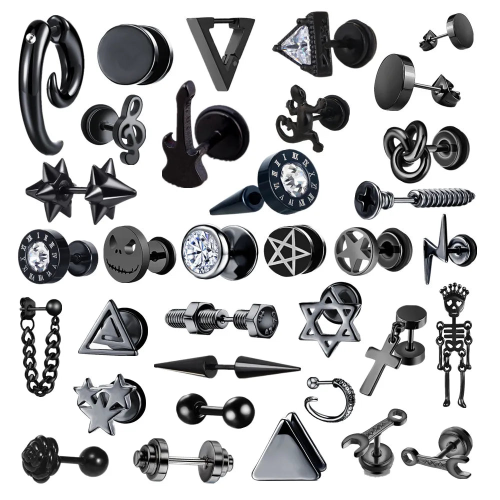 Small Black Punk Stud

